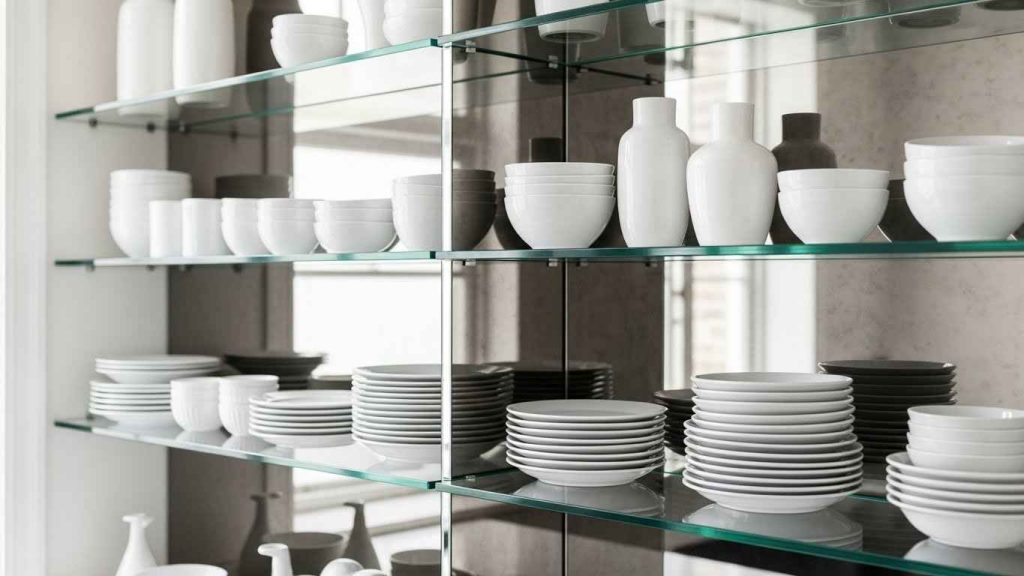 Mirrored Shelving for Depth