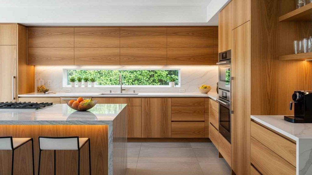 Mitered Cabinets for a Seamless Look
