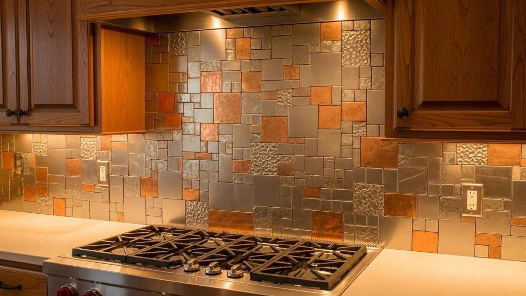 Mixed Metal Backsplash Mosaic