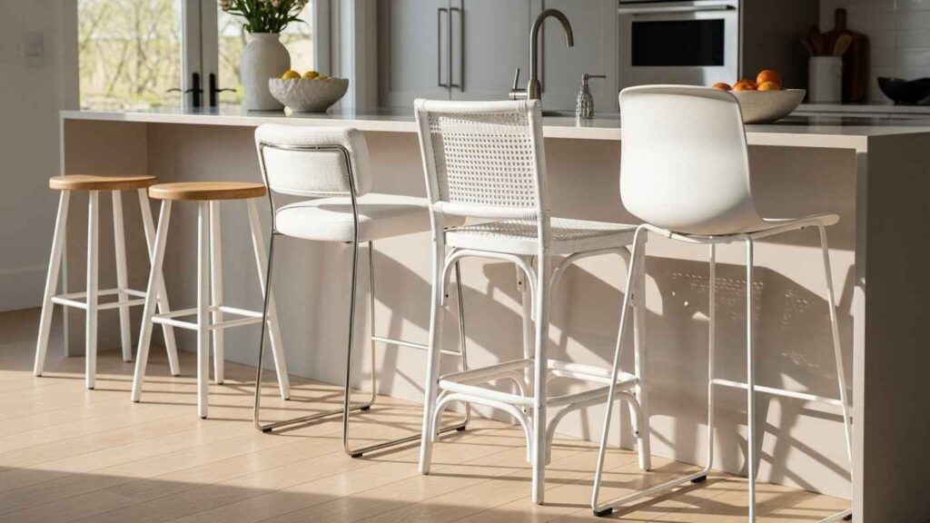 Mixing & Matching White Bar Stools