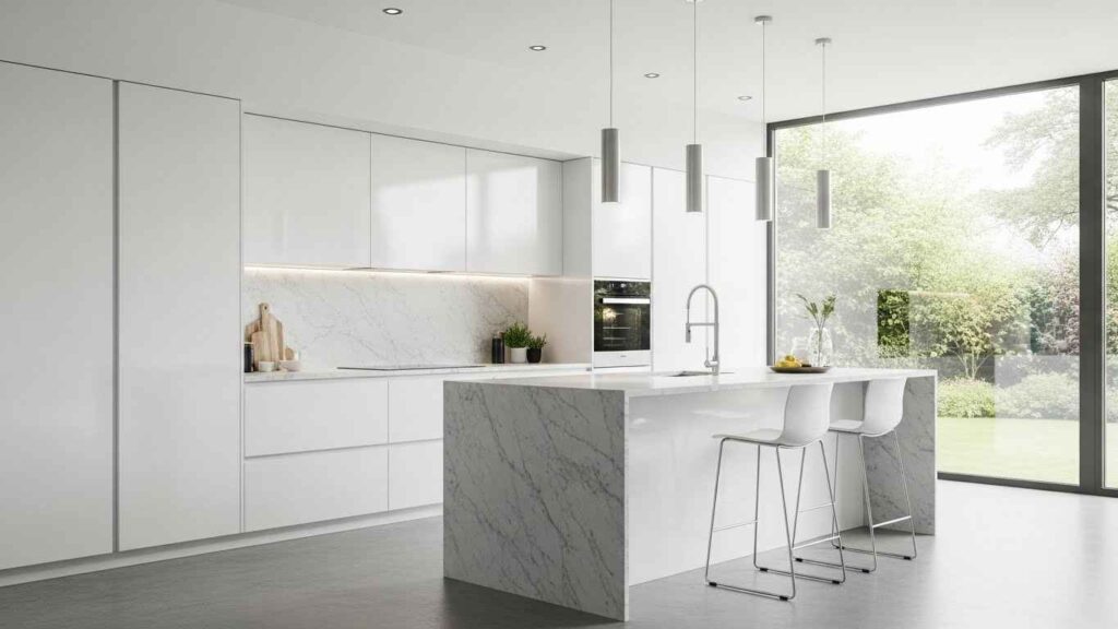 Modern Metal Frame White Bar Stools