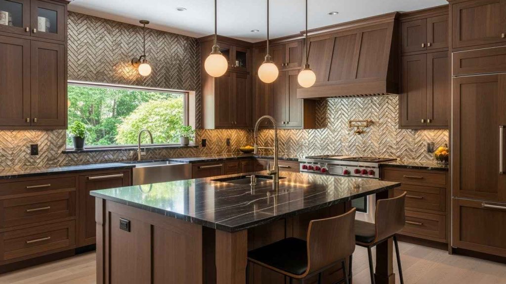 Modern Metallic Herringbone Patterns