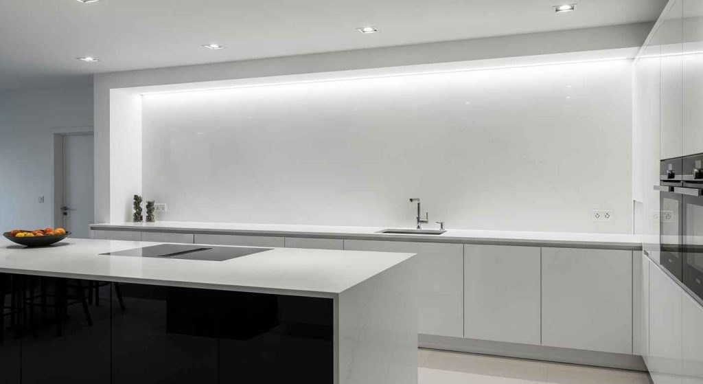 Modern Minimalist Slab Backsplash