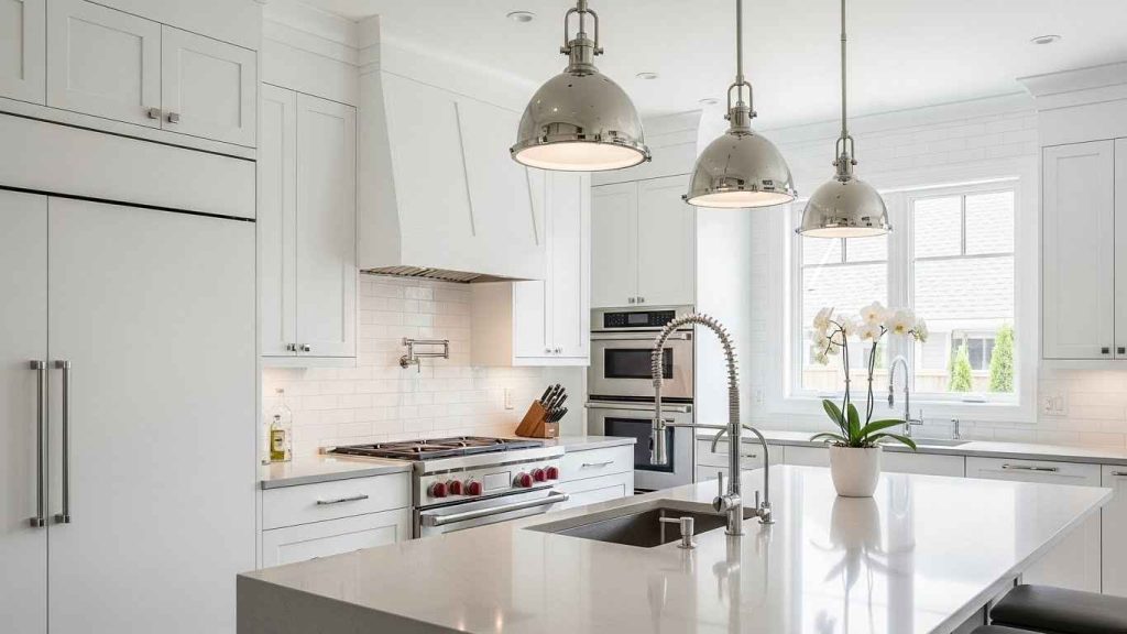 Modern White with Metallic Accents