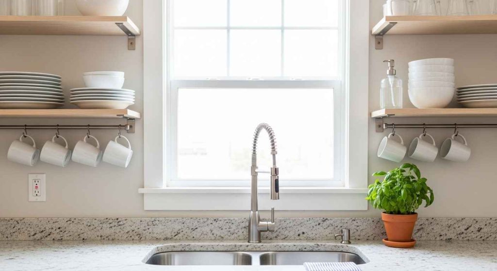 Open Shelving Above the Sink