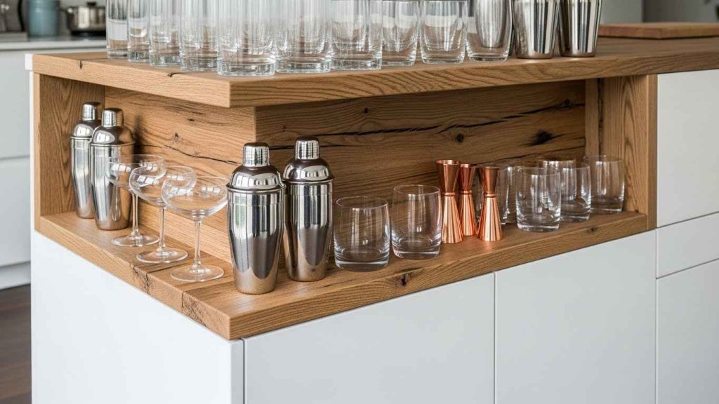 Open Shelving for Barware Display