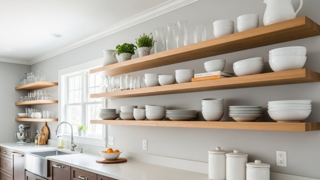 Open Shelving for an Airy Feel
