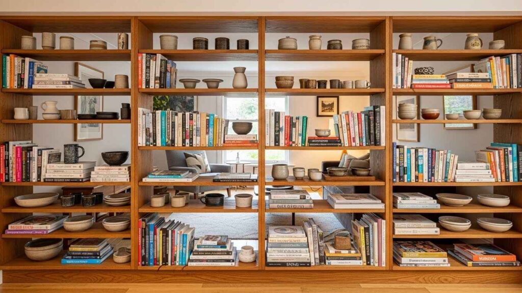 Open Wooden Shelving Dividers