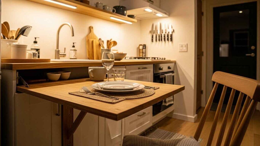Opt for a Fold-Down Dining Table