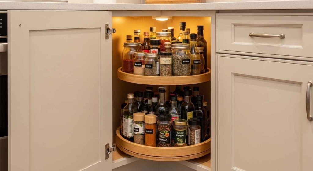 Optimize Corner Cabinet Storage