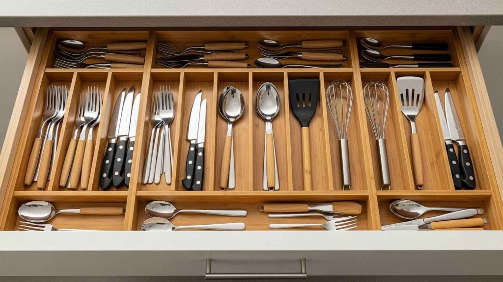 Organize with Bamboo Drawer Dividers