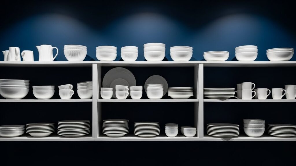 Painted Backdrop Shelving