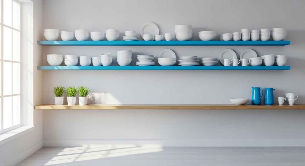 Painted Shelves for a Pop of Color