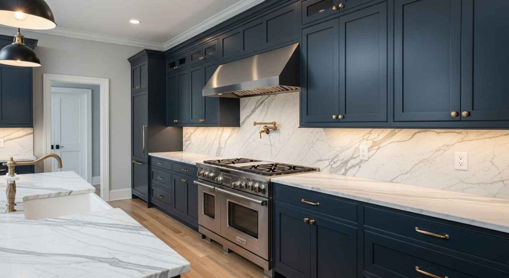 Pairing Marble with Dark Cabinets