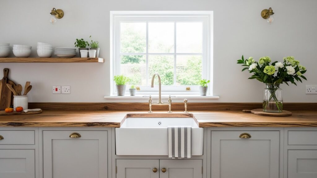 Pale Gray & Natural Wood