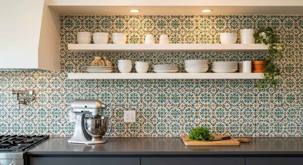 Patterned Backsplash as a Backdrop