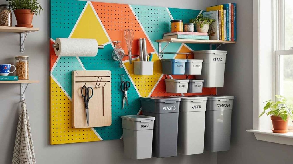 Pegboard Recycling Station