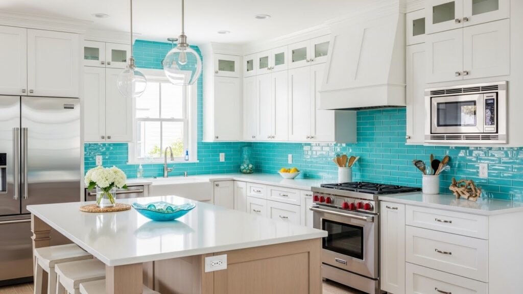 Playful Turquoise and White Mix