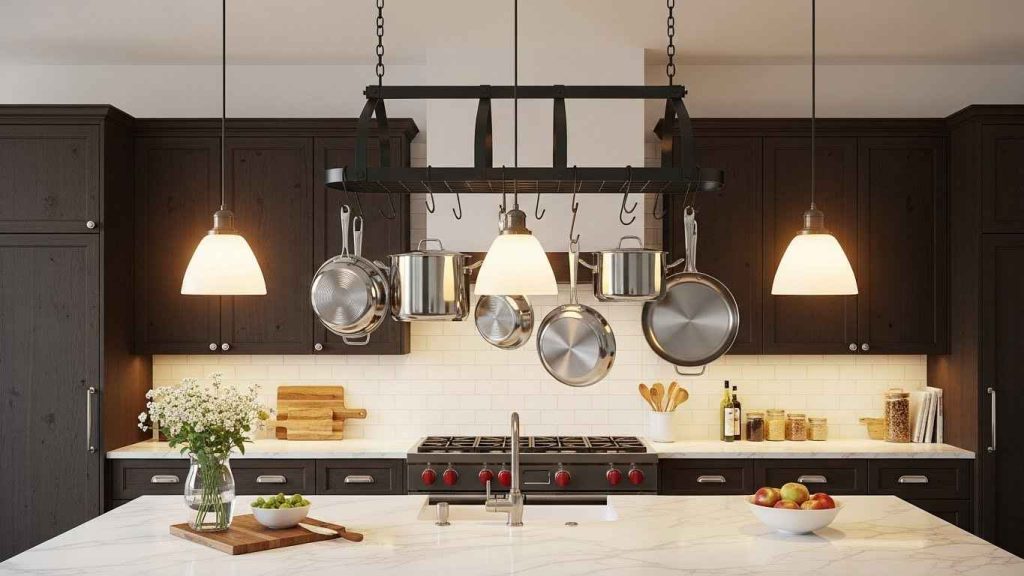 Pot Rack Above the Island