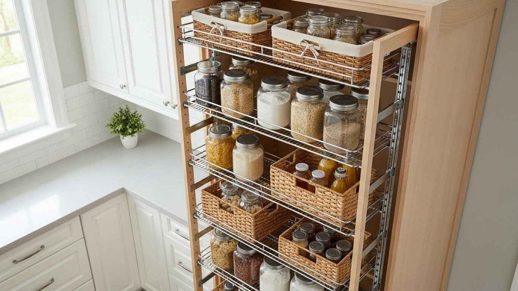 Pull-Out Modern Kitchen Pantry Shelves