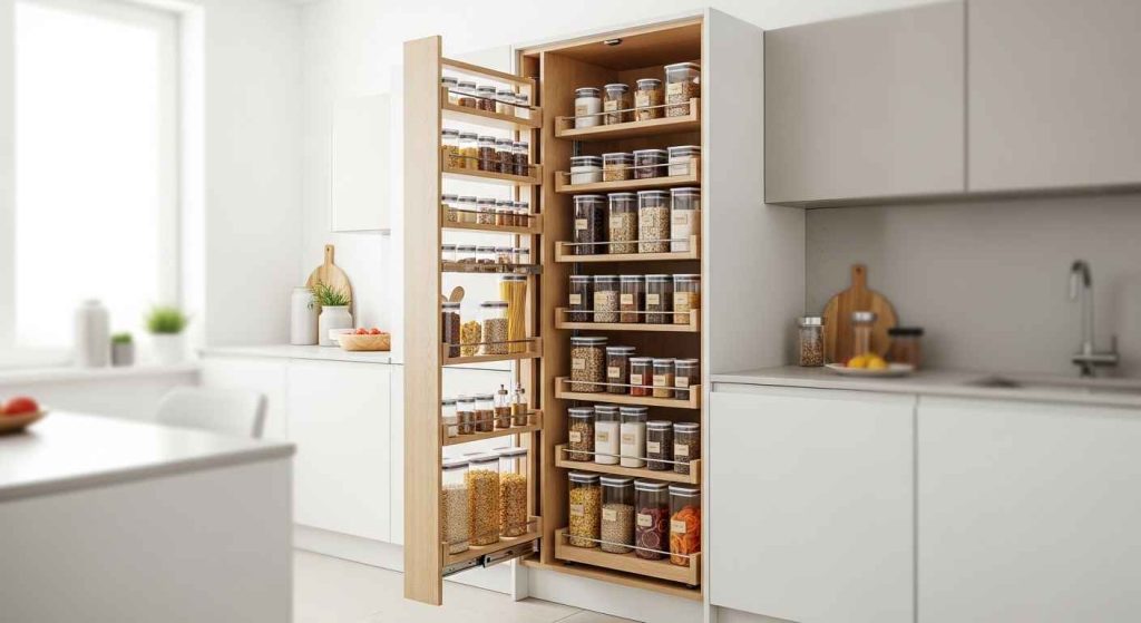 Pull-Out Pantries in Narrow Spaces
