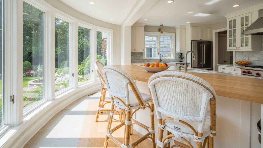 Rattan & Woven White Bar Stools