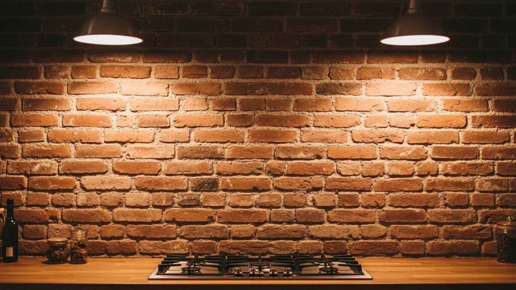Reclaimed Brick Wall Backsplash