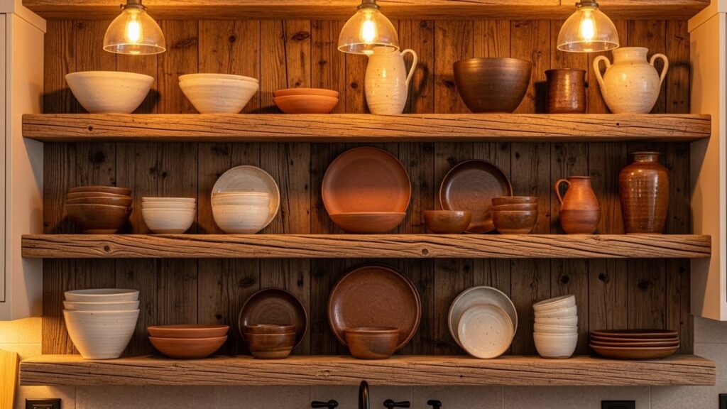 Reclaimed Wood Open Shelving