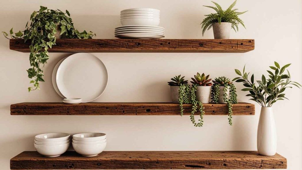 Reclaimed Wood Open Shelving