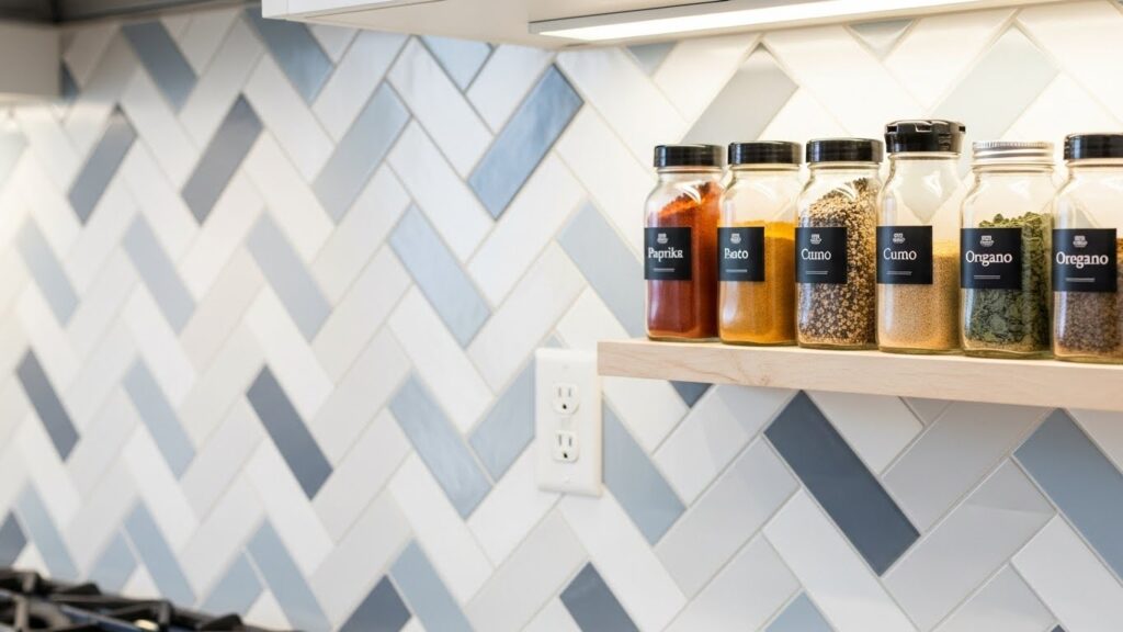 Removable Backsplash with Shelves