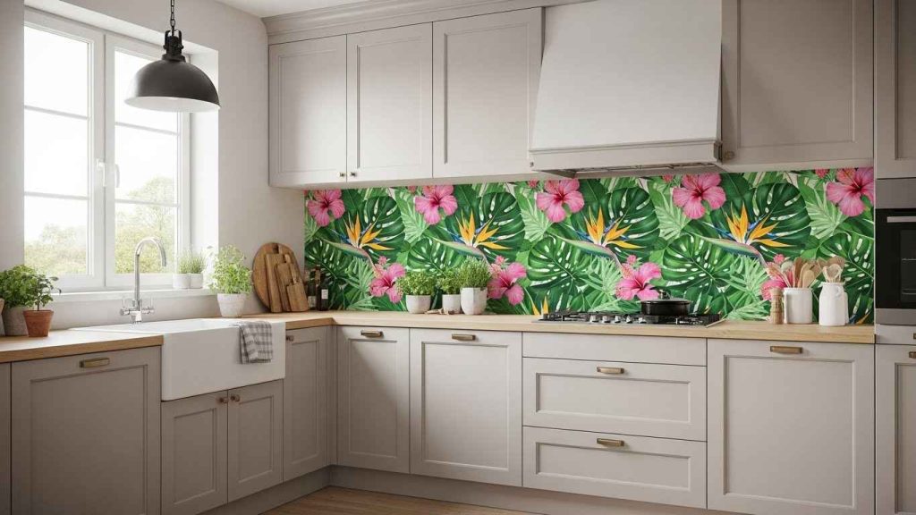 Removable Wallpaper Backsplash