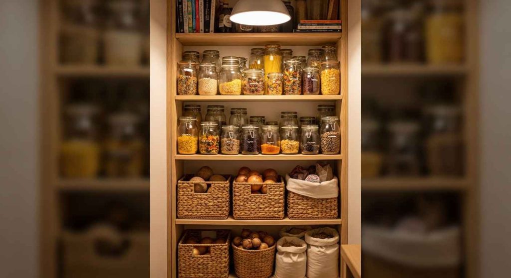 Repurpose a Bookshelf as Pantry Storage