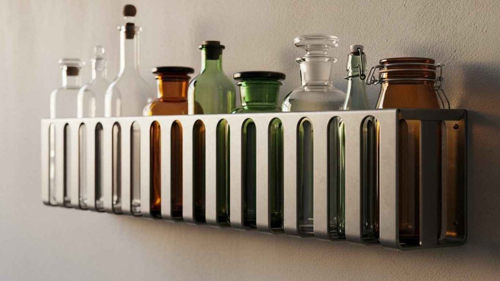 Repurposed Magazine Rack for Bottles