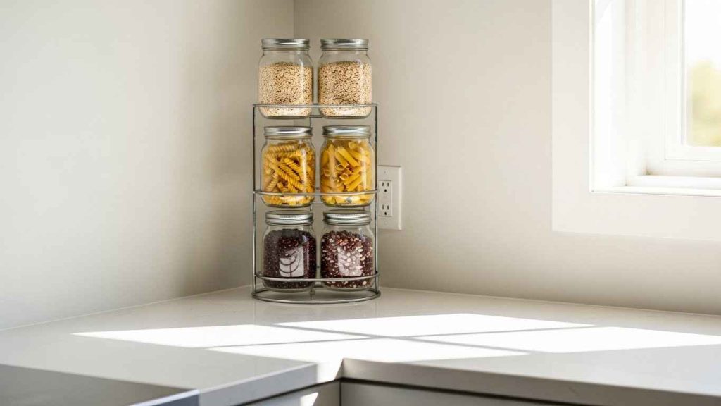 Repurposed Tiered Tray Storage