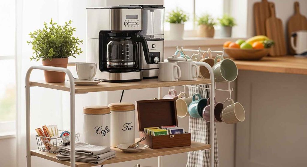 Rolling Cart as a Mini Coffee Bar