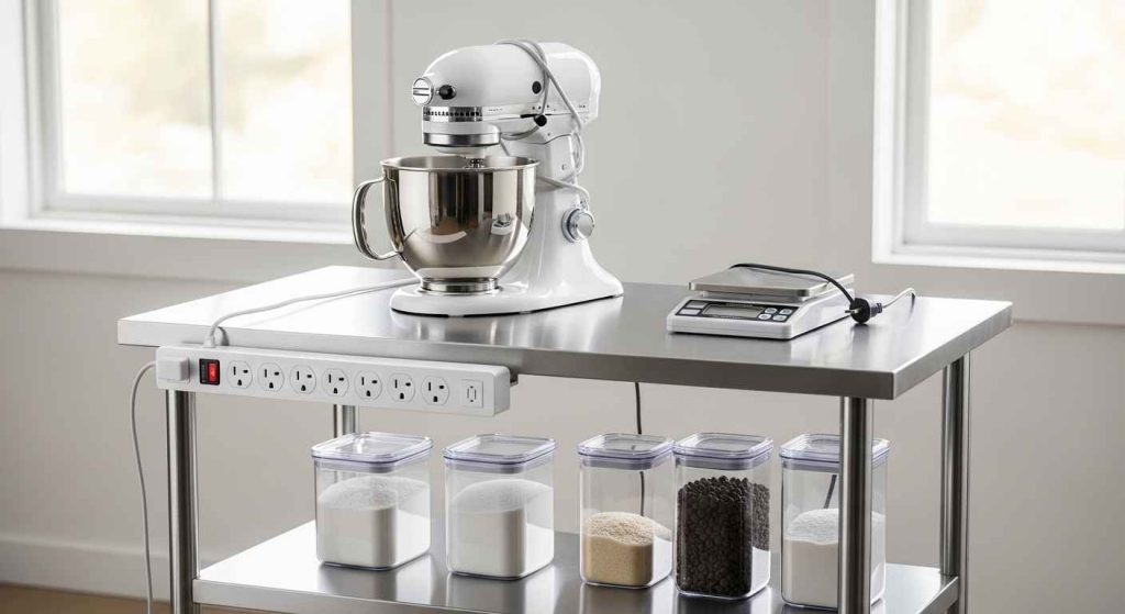 Rolling Cart with Integrated Power Strip
