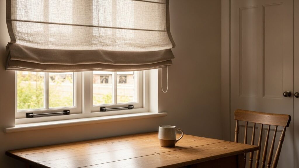 Roman Shades for Compact Elegance