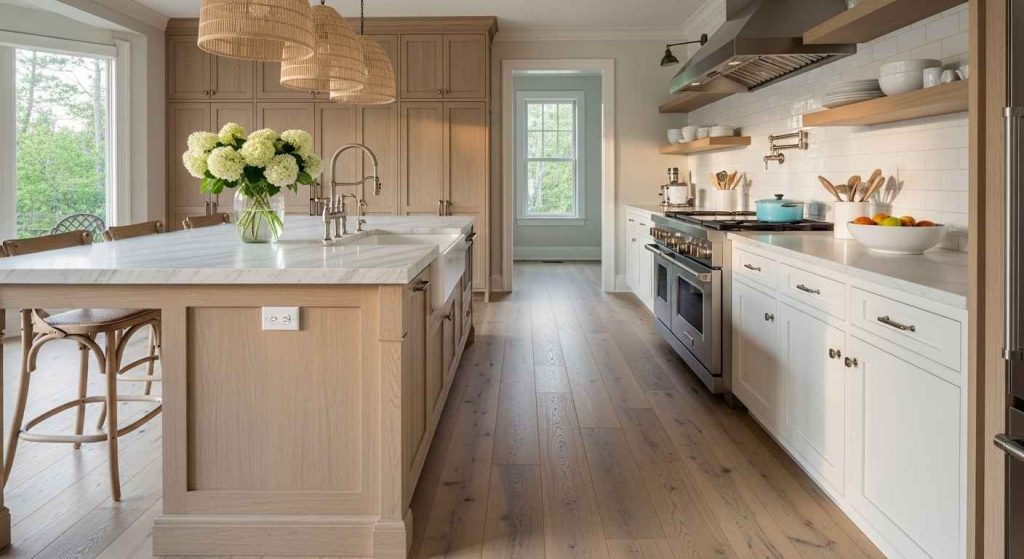 Rustic Charm of Light-Washed Oak