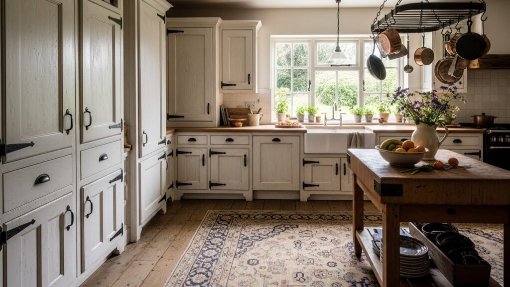 Rustic Farmhouse Tall Kitchen Cabinets