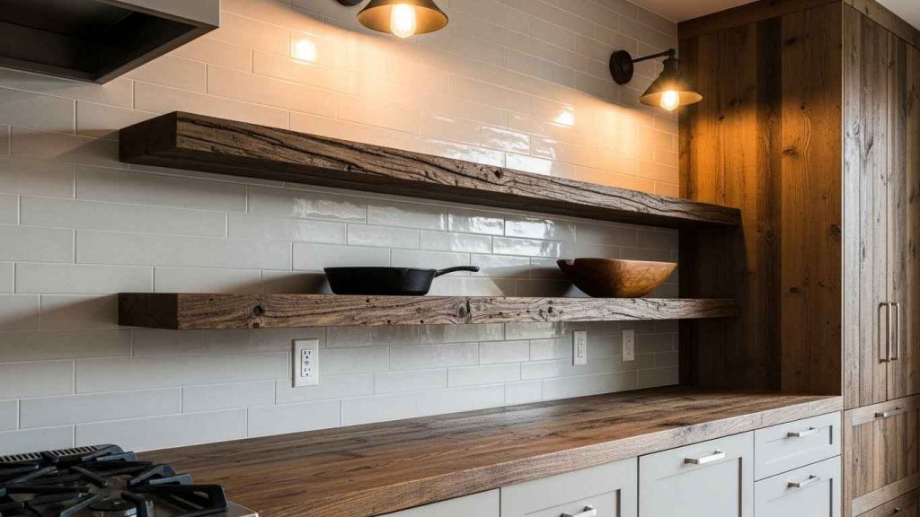 Rustic Reclaimed Wood and Tile Combo