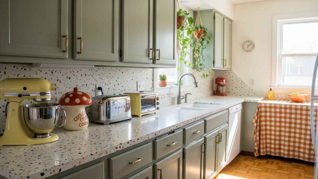 Sage Green & Terrazzo Countertops