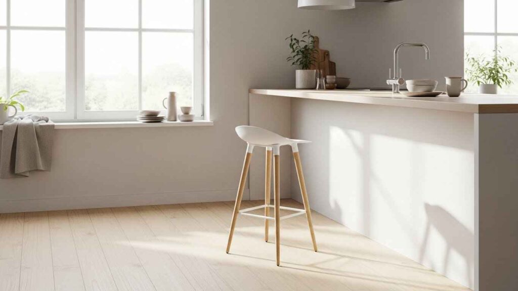 Scandinavian Inspired White Stools