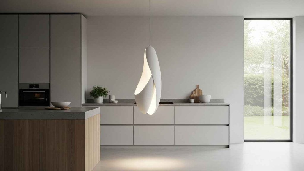 Sculptural White Pendants as Functional Art