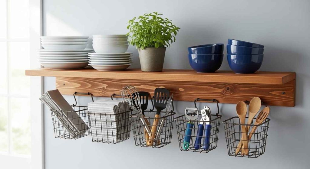 Shelves with Undershelf Baskets