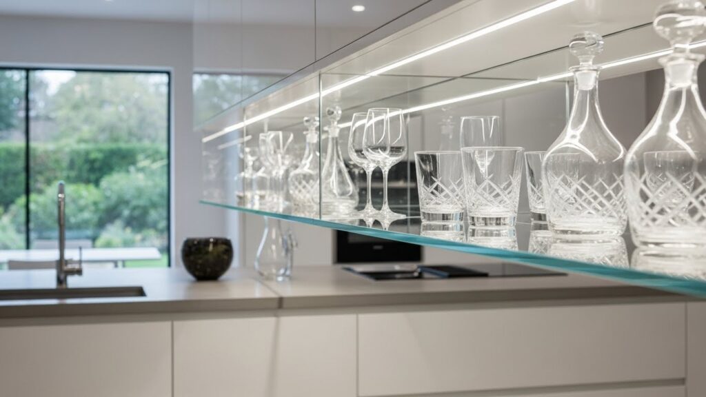 Sleek Floating Glass Shelves