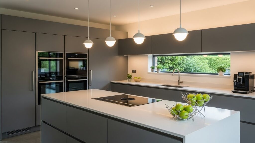 Sleek Handle-Less Cabinetry