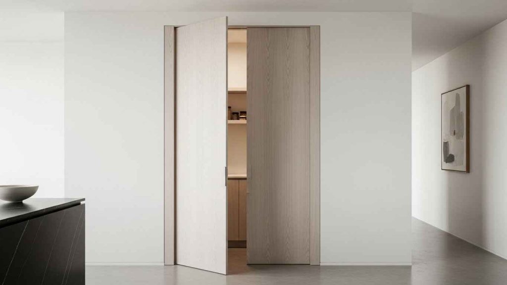 Sleek Handle-Less Pantry Doors
