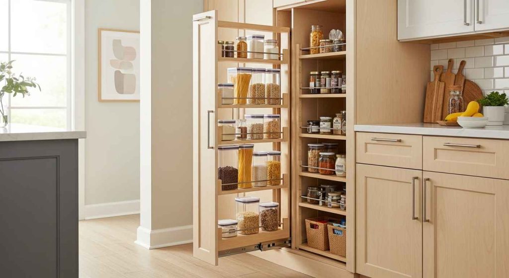 Sleek Pull-Out Pantry Systems