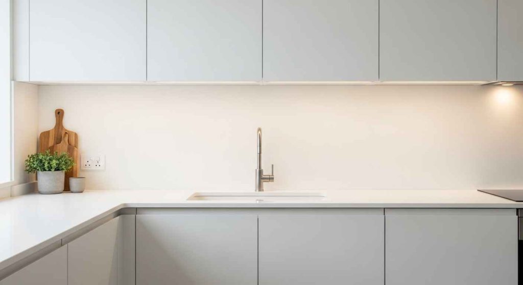 Sleek Solid Surface Backsplash