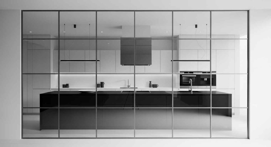 Sleek Steel and Glass Walls